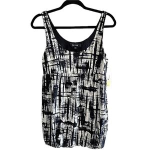 Karen Kane Womens Black & White Bubble Bottom Sleeveless Top NWT Medium